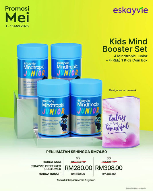 (Promo) Kids Mind Booster Set ✅4x Mindtropic Junior ✅ (FREE) 1 Kids Coin Box