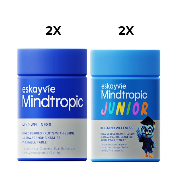 Set 4 Family Mind Booster (2 Mindtropic + 2 Mindtropic Junior) - for Singapore order
