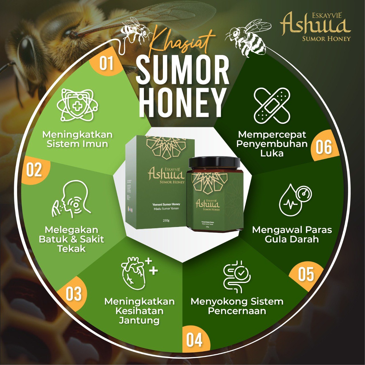 ASHWA Sumor Honey Combo (250gm x2)