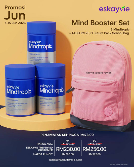(Promo) Mind Booser Set ✅ 3x Mindtropic ✅ (ADD RM20) 1x Future Pack School Bag
