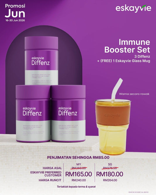 (PROMO) IMMUNE BOOSTER SET - β
3x Diffenz π (FREE) 1x Eskayvie Glass Mug