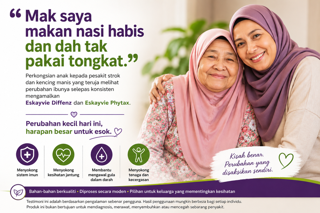 Mak Dah Tak Pakai Tongkat? Kisah Pengguna Eskayvie Diffenz & Phytax