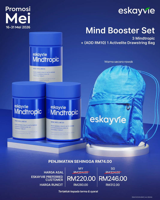 (Promo) 3 Mindtropic + (ADD RM10) 1 Activelite Drawstring Bag