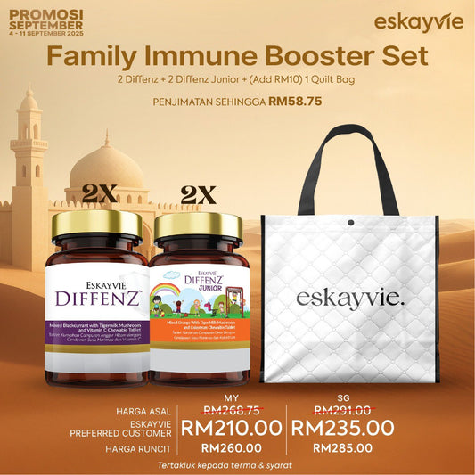 (PROMO) FAMILY IMMUNE BOOSTER SET - 2 Diffenz, 2 Diffenz Junior, Quilt bag