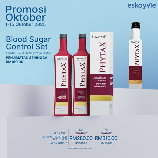(Promo Oktober) BLOOD SUGAR CONTROL SET - ✅ 2x Phytax 🎁 (Add RM20) 1x Phytax 300ML&nbsp;