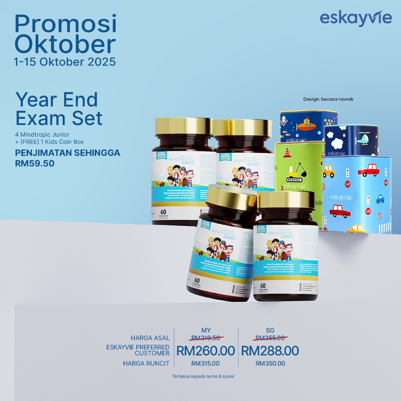 (Promo Oktober) YEAR END EXAM SET ✅ 4x Mindtropic Junior 🎁 (Free) 1x Kids Coin Box