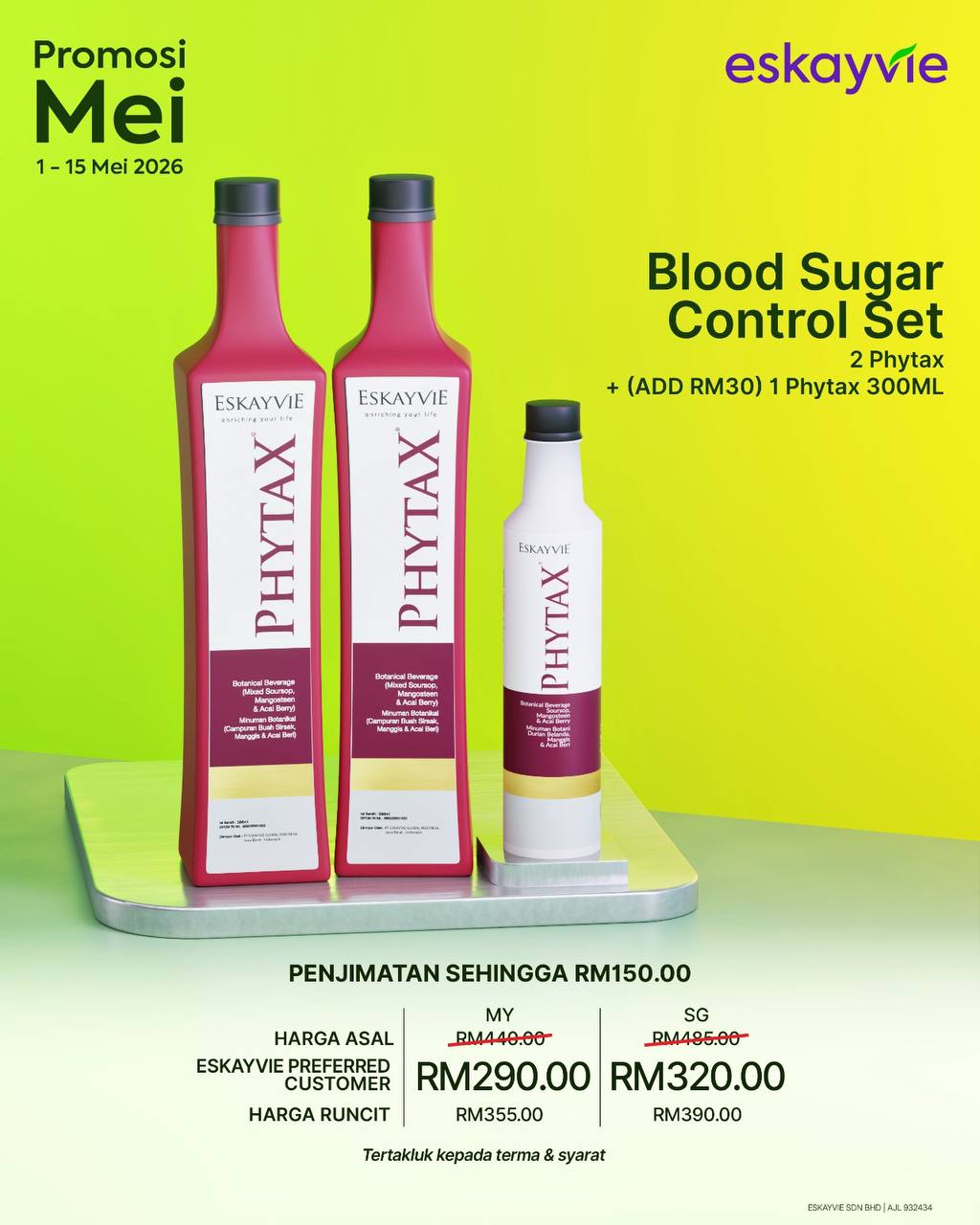 (Promo) BLOOD SUGAR CONTROL SET - ✅ 2x Phytax ✅ (ADD RM30) 1x Phytax 300ml